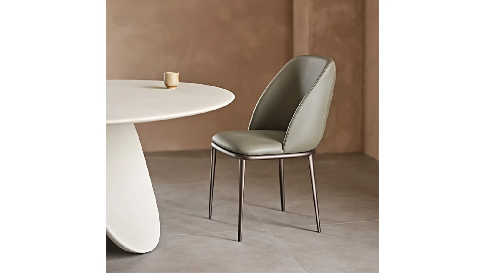 Leather chair with metal frame Mariel ML by Cattelan Italia