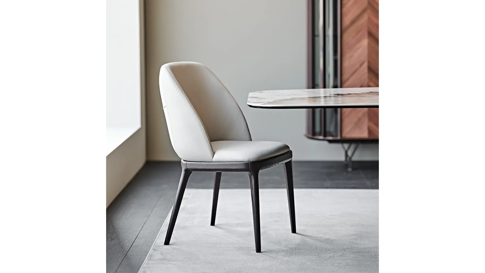 Leather chair with wooden frame Mariel by Cattelan Italia