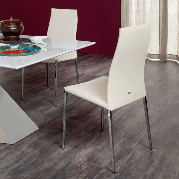 Eco-leather chair with steel frame Maya Flex ML by Cattelan Italia
