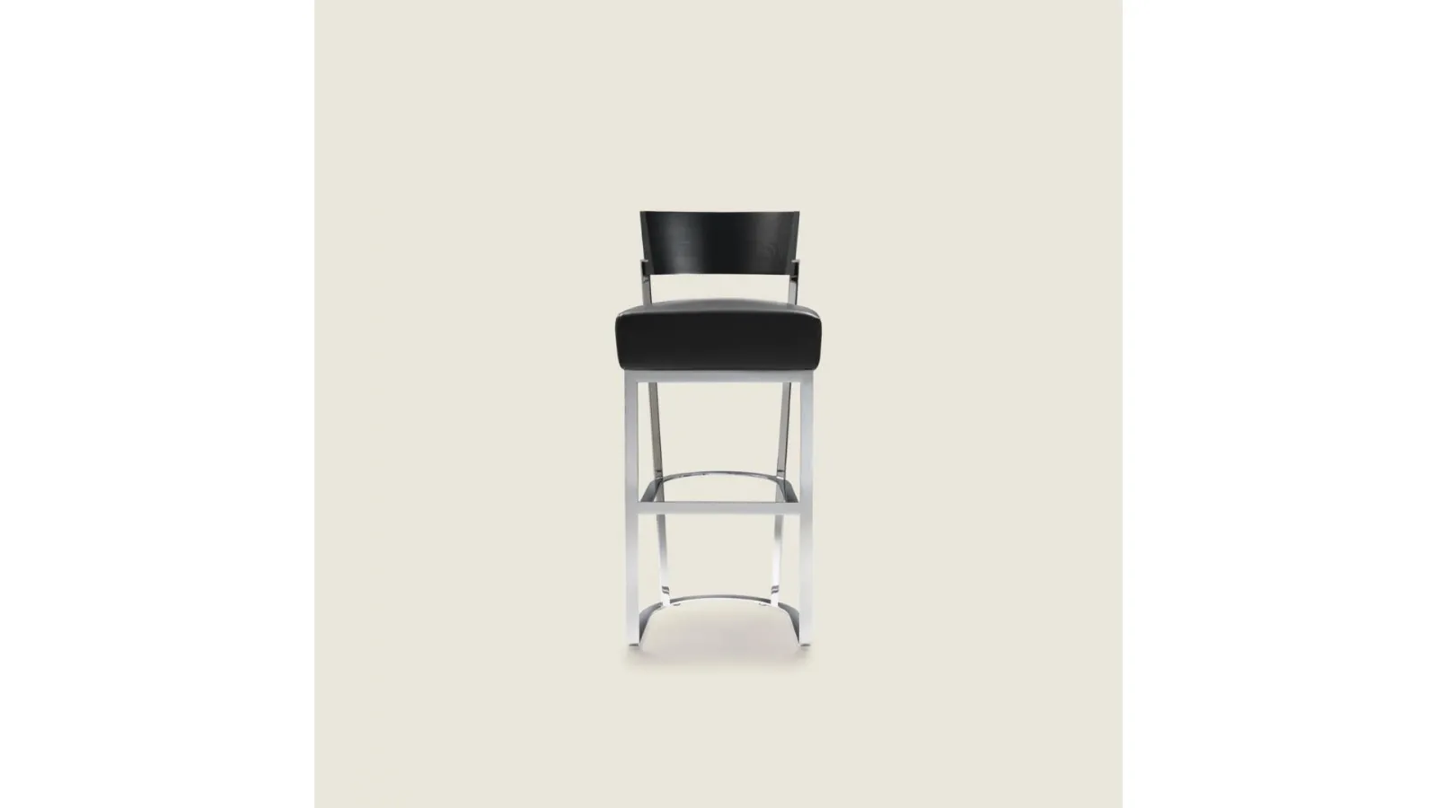 Morgan metal stool with padded leather seat by Flexform