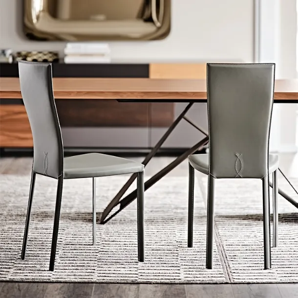Nina leather-upholstered chair by Cattelan Italia