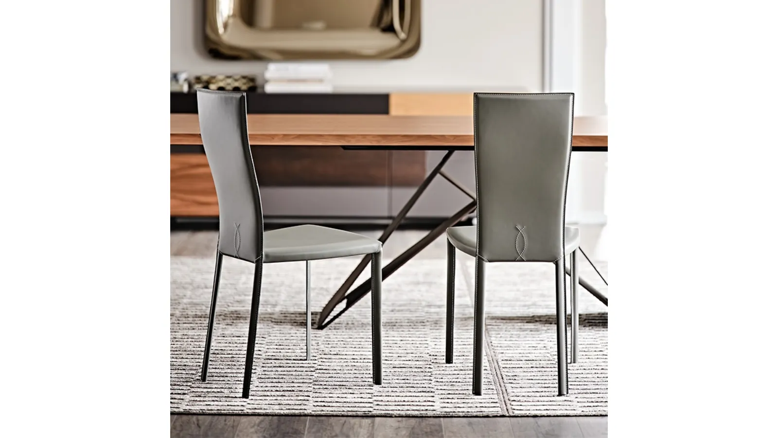 Nina leather-upholstered chair by Cattelan Italia