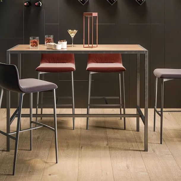 Nirvana stool in fabric with metal legs by Ronda Design