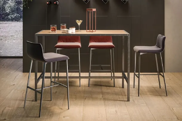 Nirvana stool in fabric with metal legs by Ronda Design
