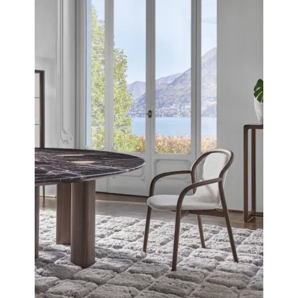 Petra chair in fabric and wood by Porada