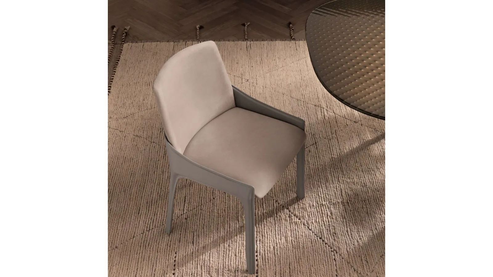 Plié Chair in Leather and Calfskin by Fiam