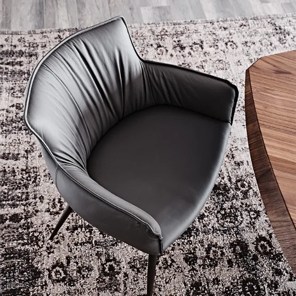 Rhonda soft leather upholstered chair by Cattelan Italia