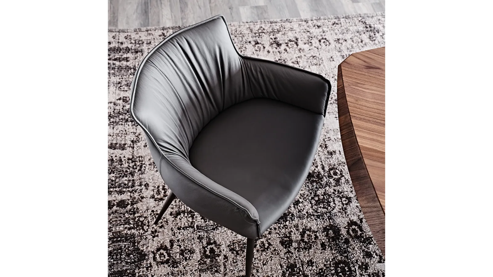 Rhonda soft leather upholstered chair by Cattelan Italia
