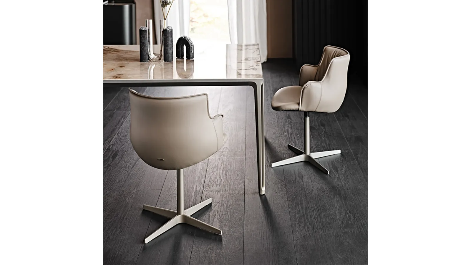 Rihanna X swivel chair in leather by Cattelan Italia