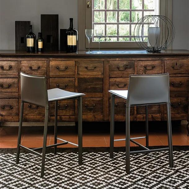 Cliff Leather Stool by Cattelan Italia