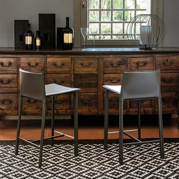 Cliff Leather Stool by Cattelan Italia