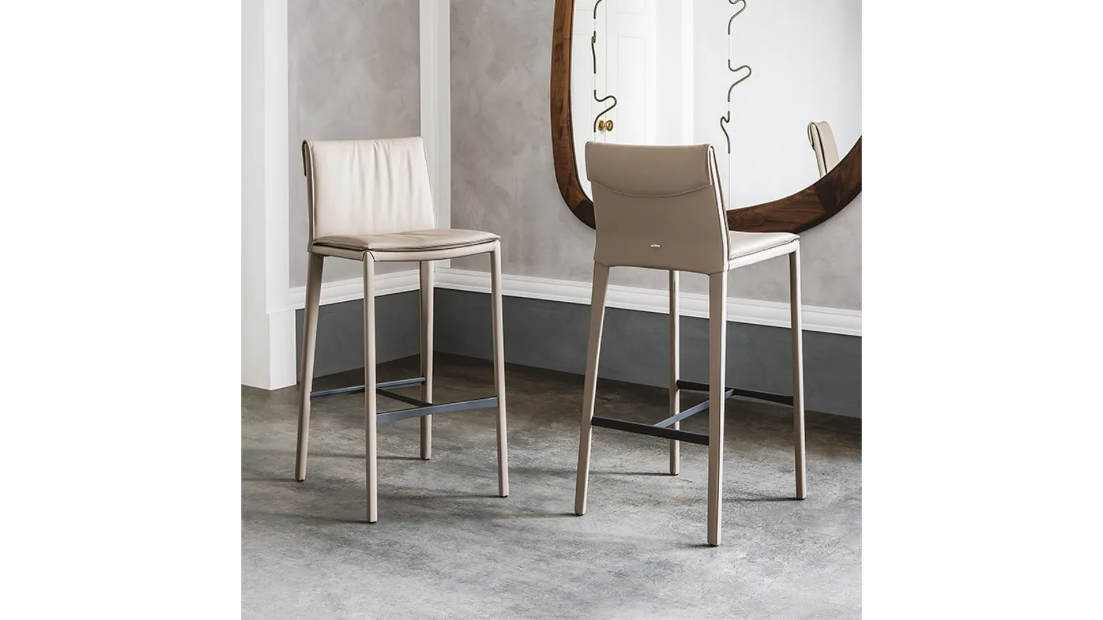 Isabel leather stool by Cattelan Italia