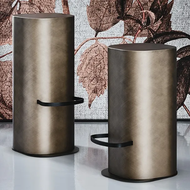 Cylindrical steel stool Pancho by Cattelan Italia