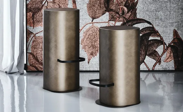 Cylindrical steel stool Pancho by Cattelan Italia
