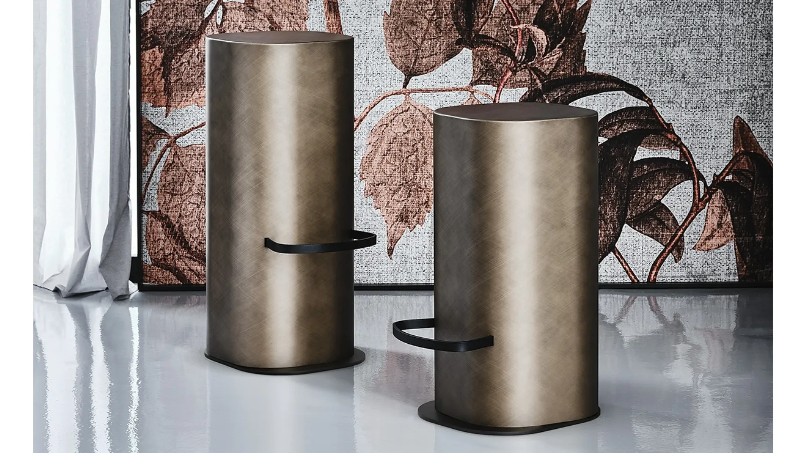 Cylindrical steel stool Pancho by Cattelan Italia