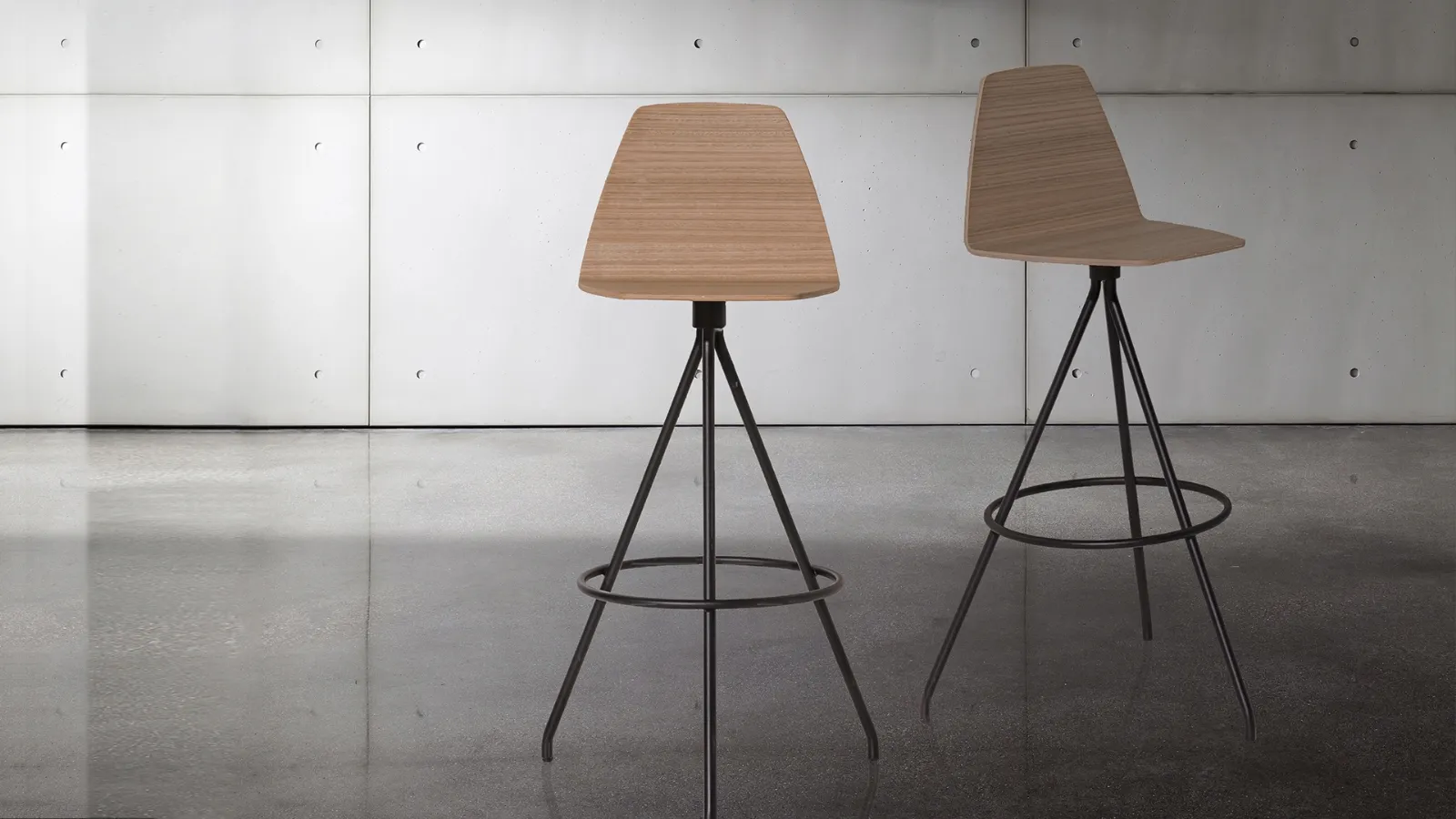 Sila wooden stool with metal legs by Sovet