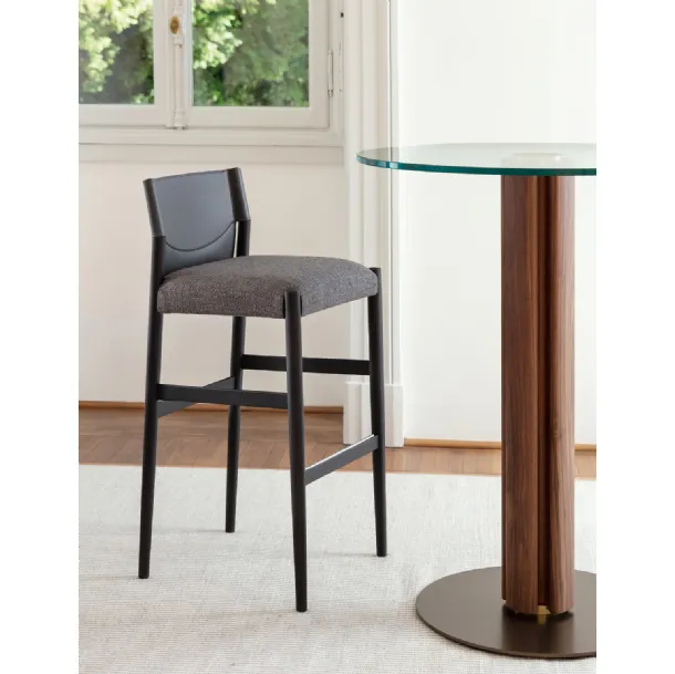 Sveva Stool in leatherette and fabric by Porada