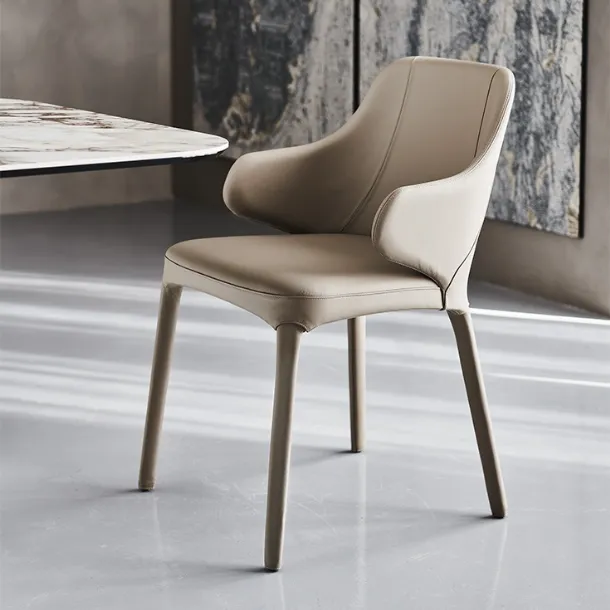 Wanda upholstered leather armchair by Cattelan Italia