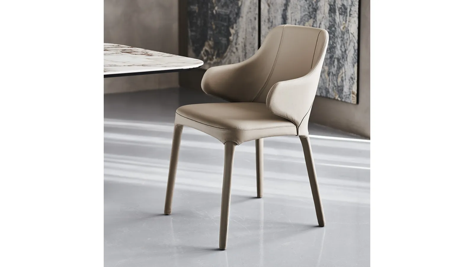 Wanda upholstered leather armchair by Cattelan Italia