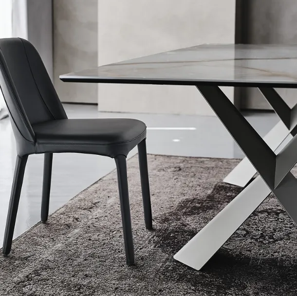 Wilma upholstered leather chair by Cattelan Italia