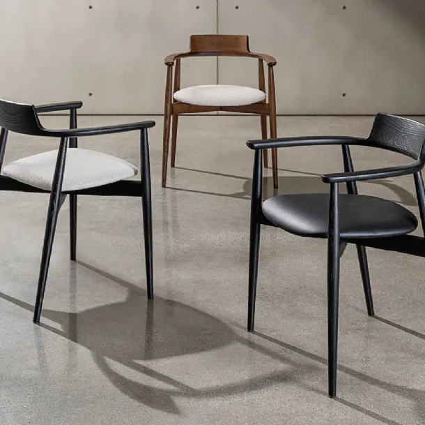 Xenial wooden chair with upholstered seat by Sovet