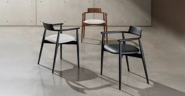 Xenial wooden chair with upholstered seat by Sovet