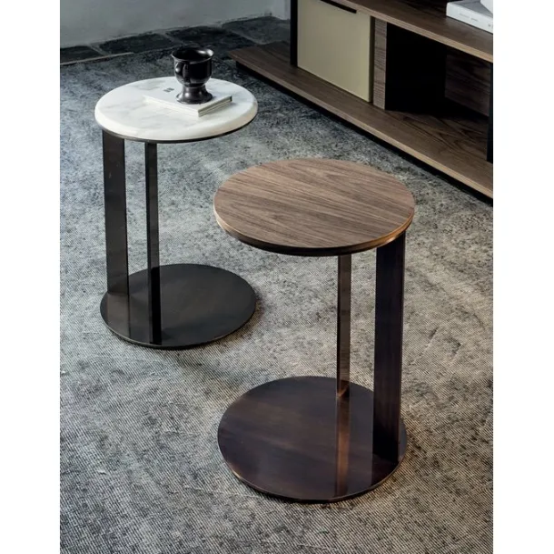 Abaco coffee table in wood or marble by Vibieffe