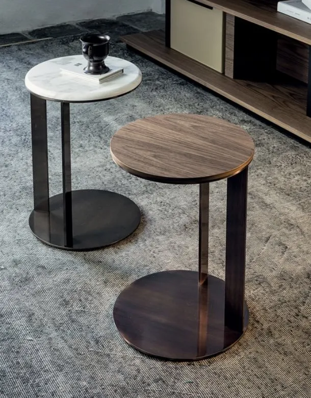 Abaco coffee table in wood or marble by Vibieffe