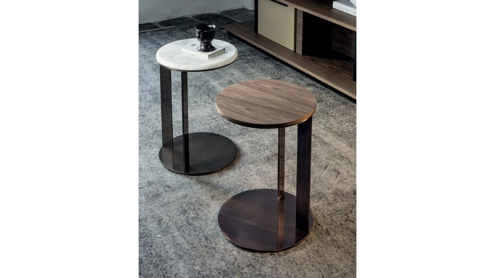 Abaco coffee table in wood or marble by Vibieffe