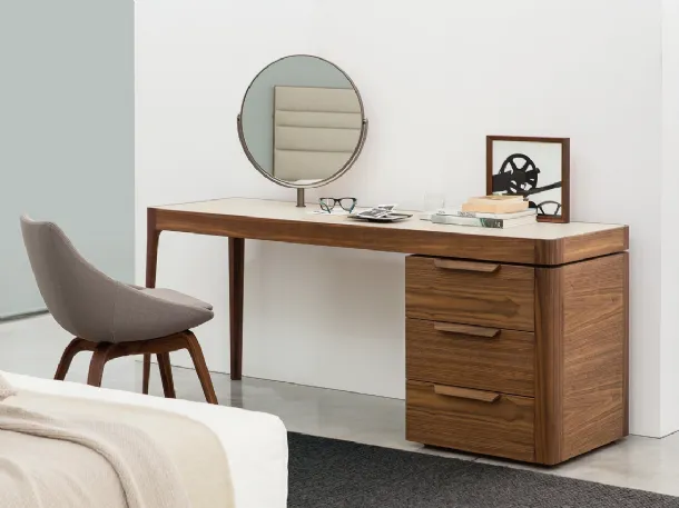 Afrodite solid walnut desk by Porada