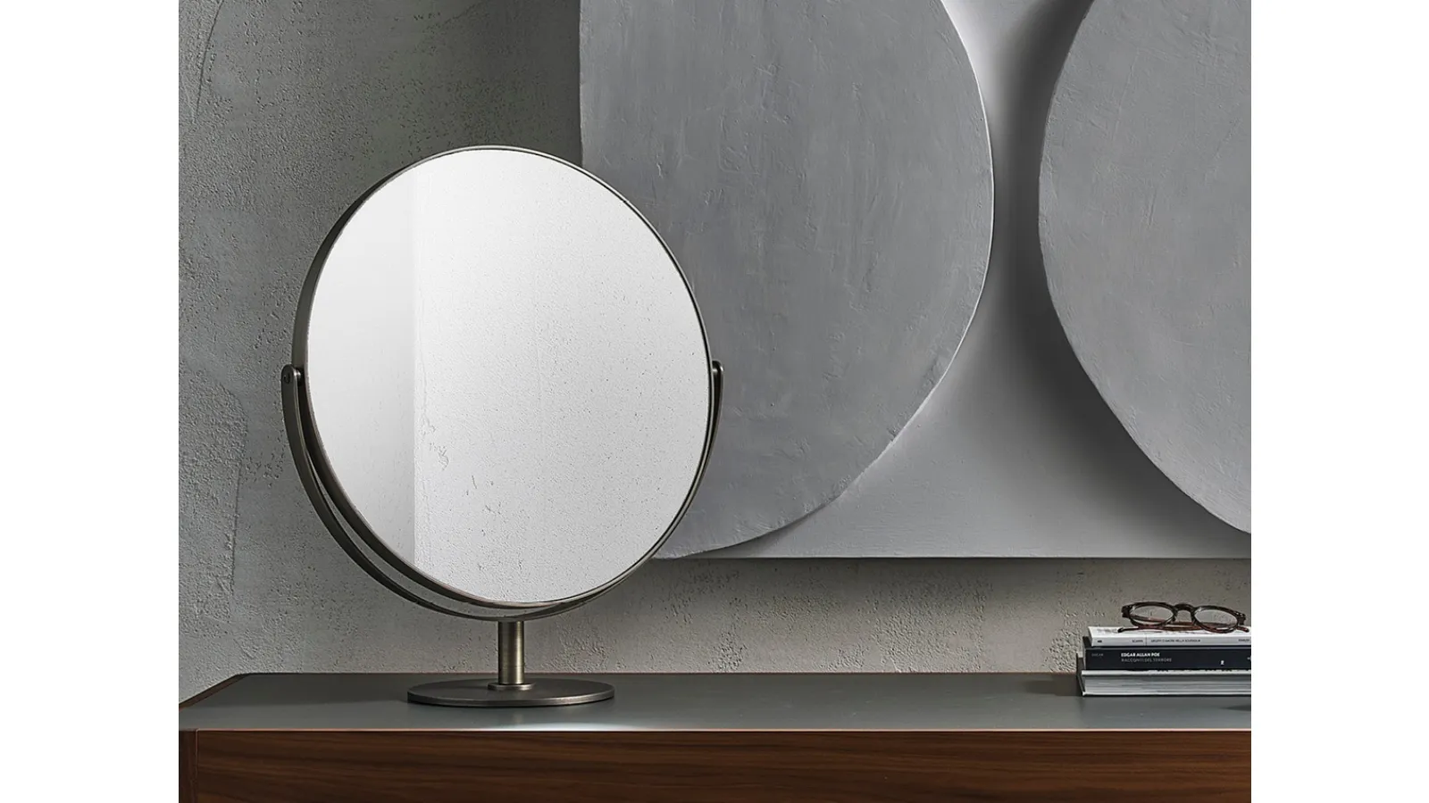 Adjustable mirror with brass frame Afrodite by Porada