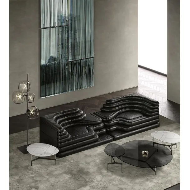 After9 coffee table in glass or marble by Tonelli