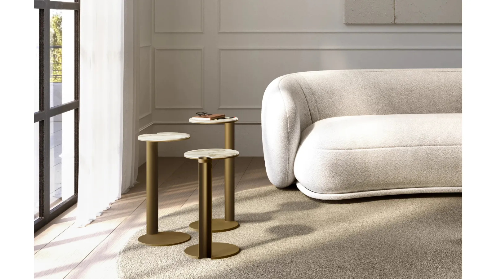 Aldo coffee table with ceramic top by Eforma