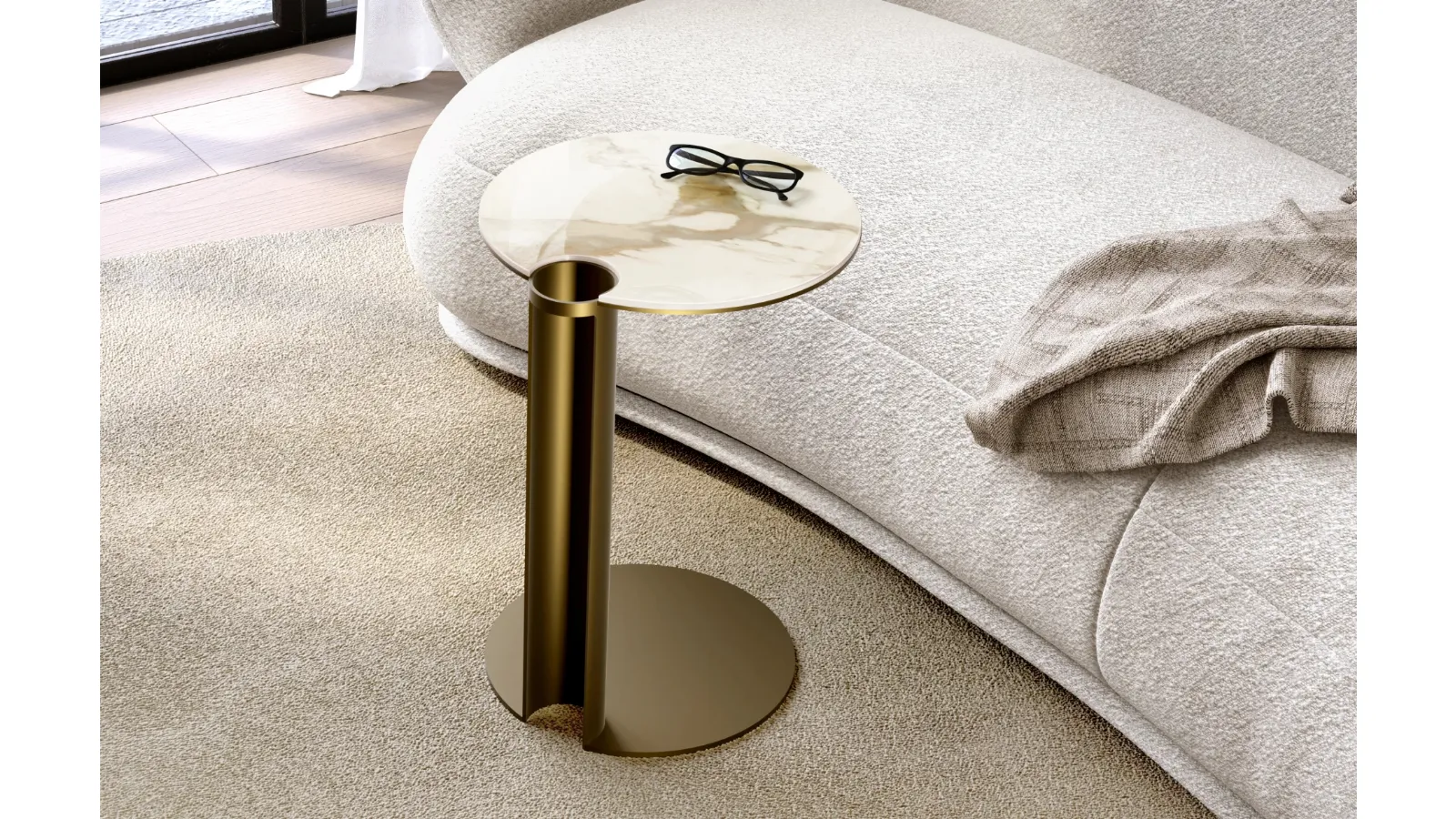 Aldo coffee table with ceramic top by Eforma