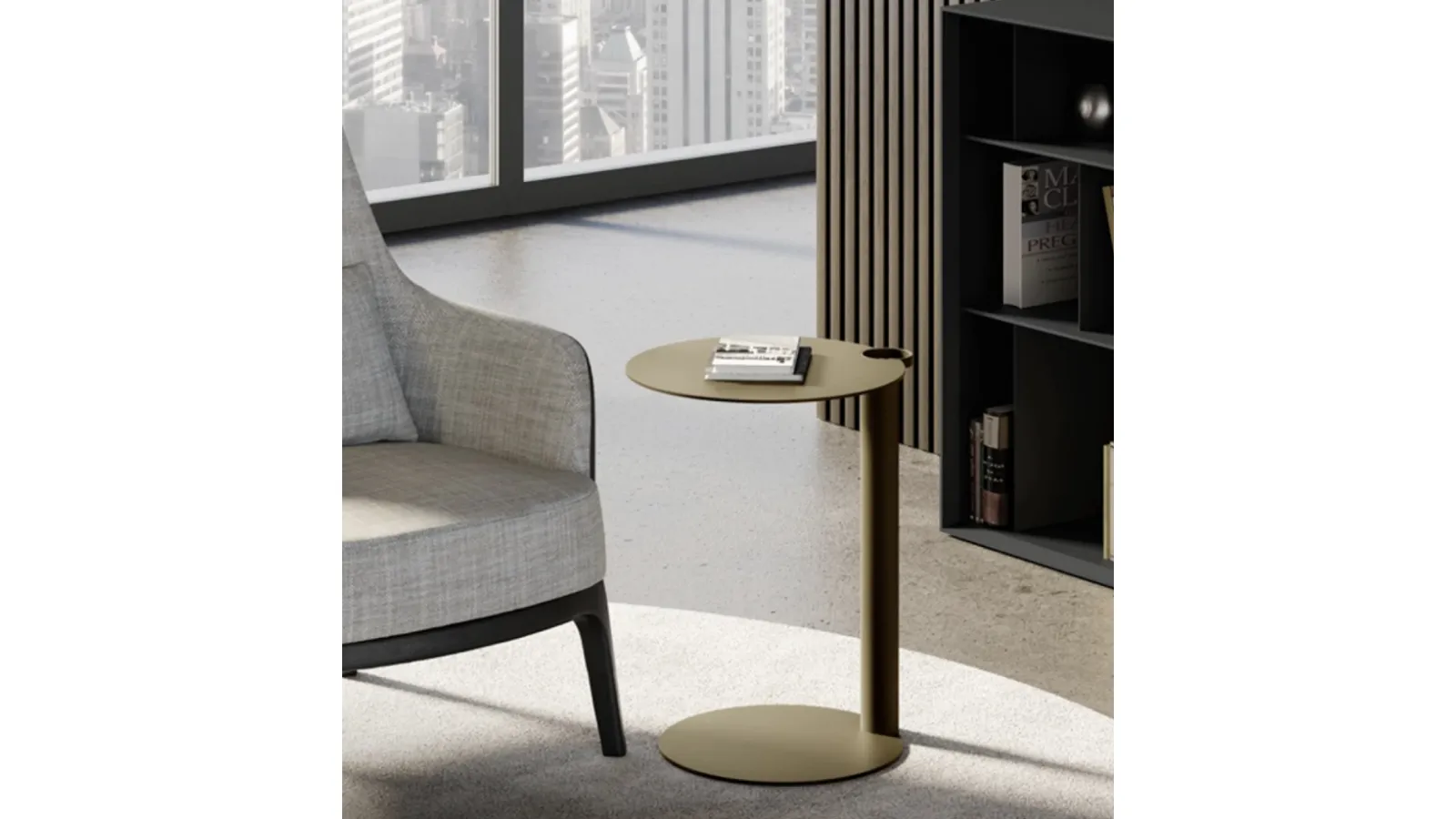Aldo side table in lacquered wood by Eforma