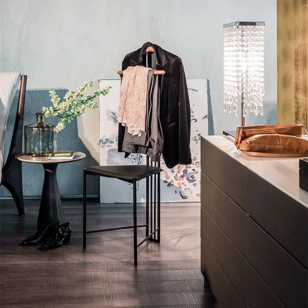 Yannik coat rack in painted steel and solid walnut by Cattelan Italia