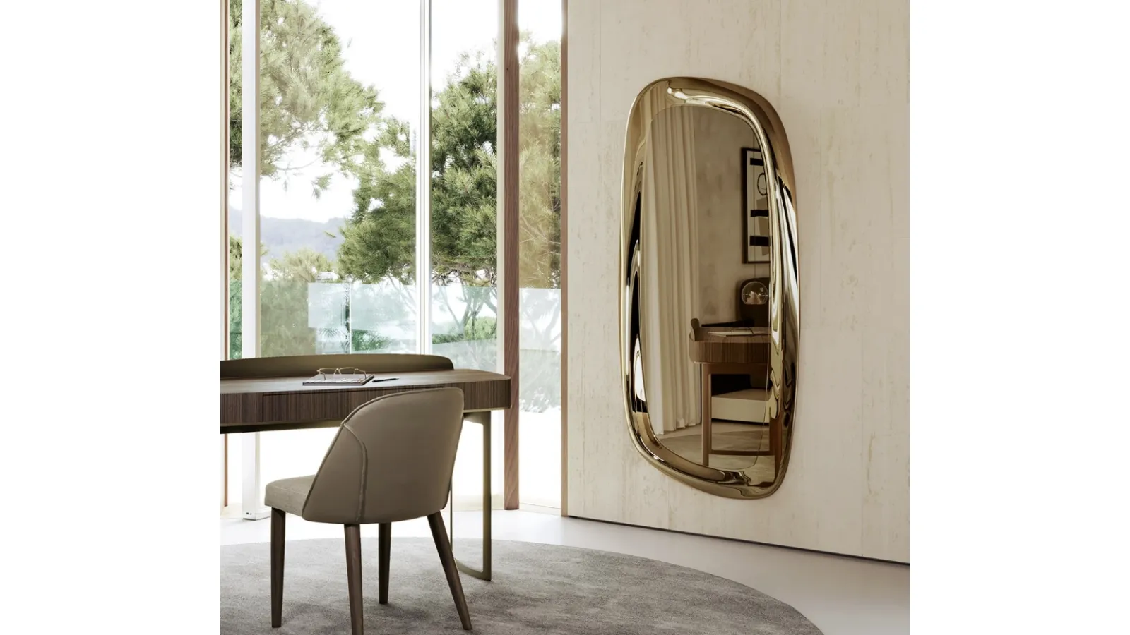 Astrum Mirror with glass frame by Eforma