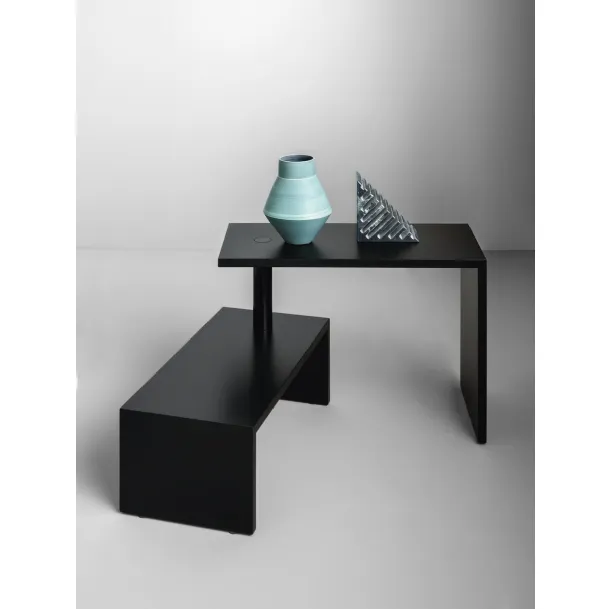 Double-height side table with rotating shelves Basello by Zanotta