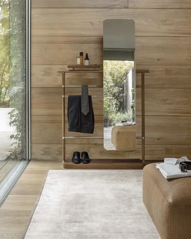Alivar Ben Wall-Mounted Mirror and Coat Rack