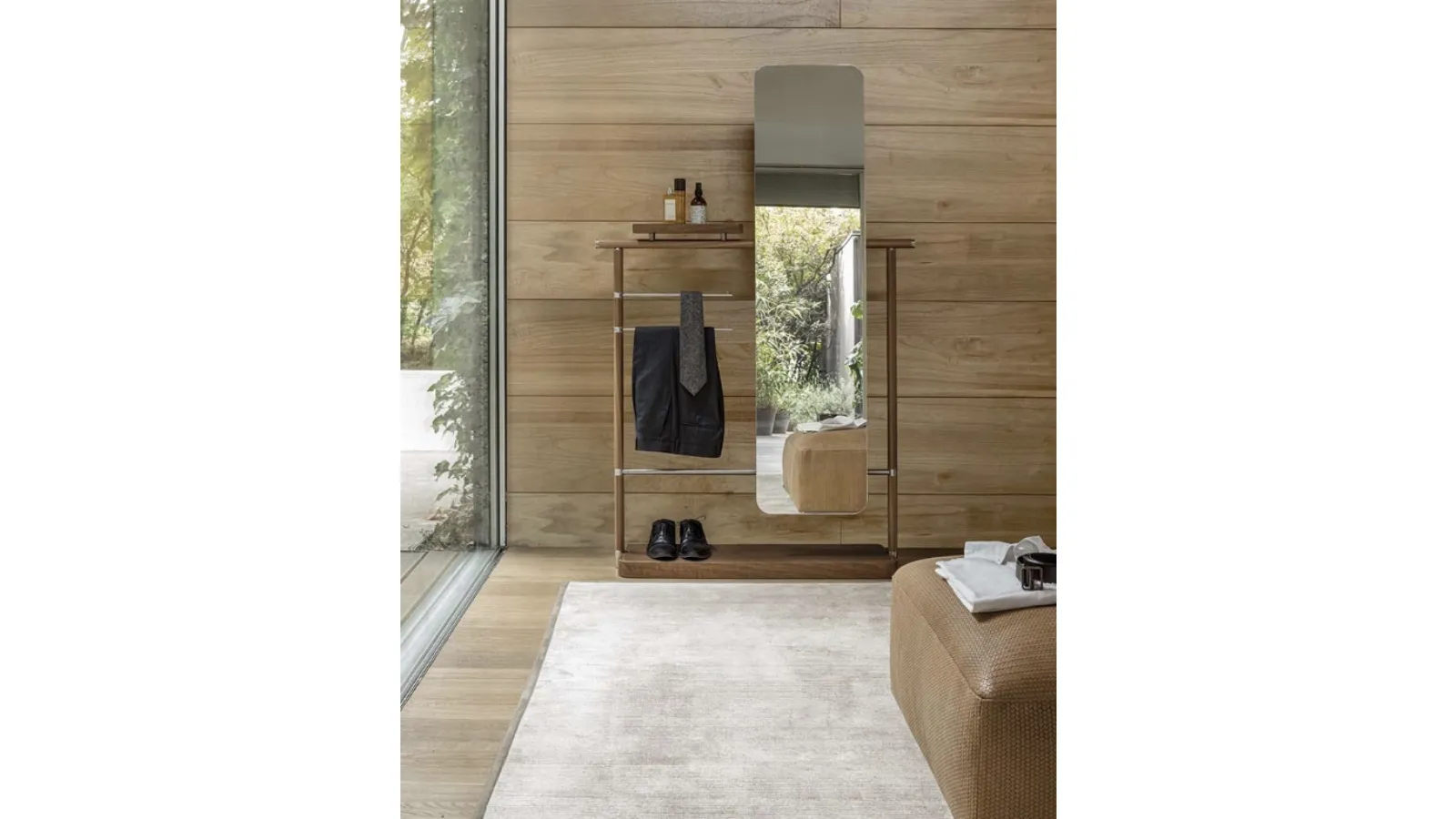Alivar Ben Wall-Mounted Mirror and Coat Rack