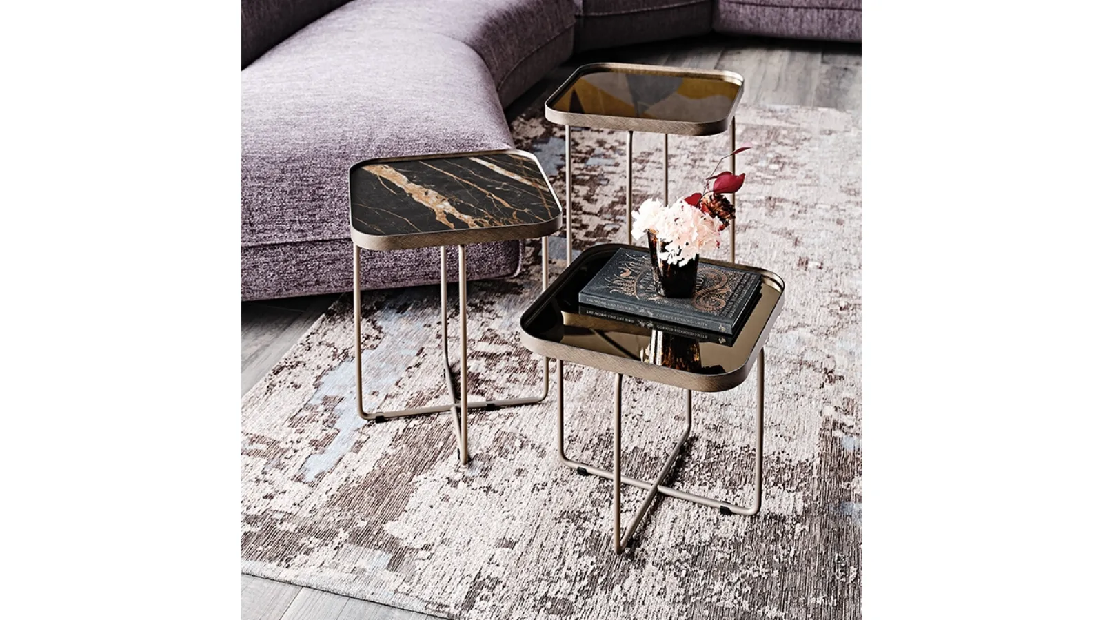 Benny coffee table in glass or ceramic by Cattelan Italia