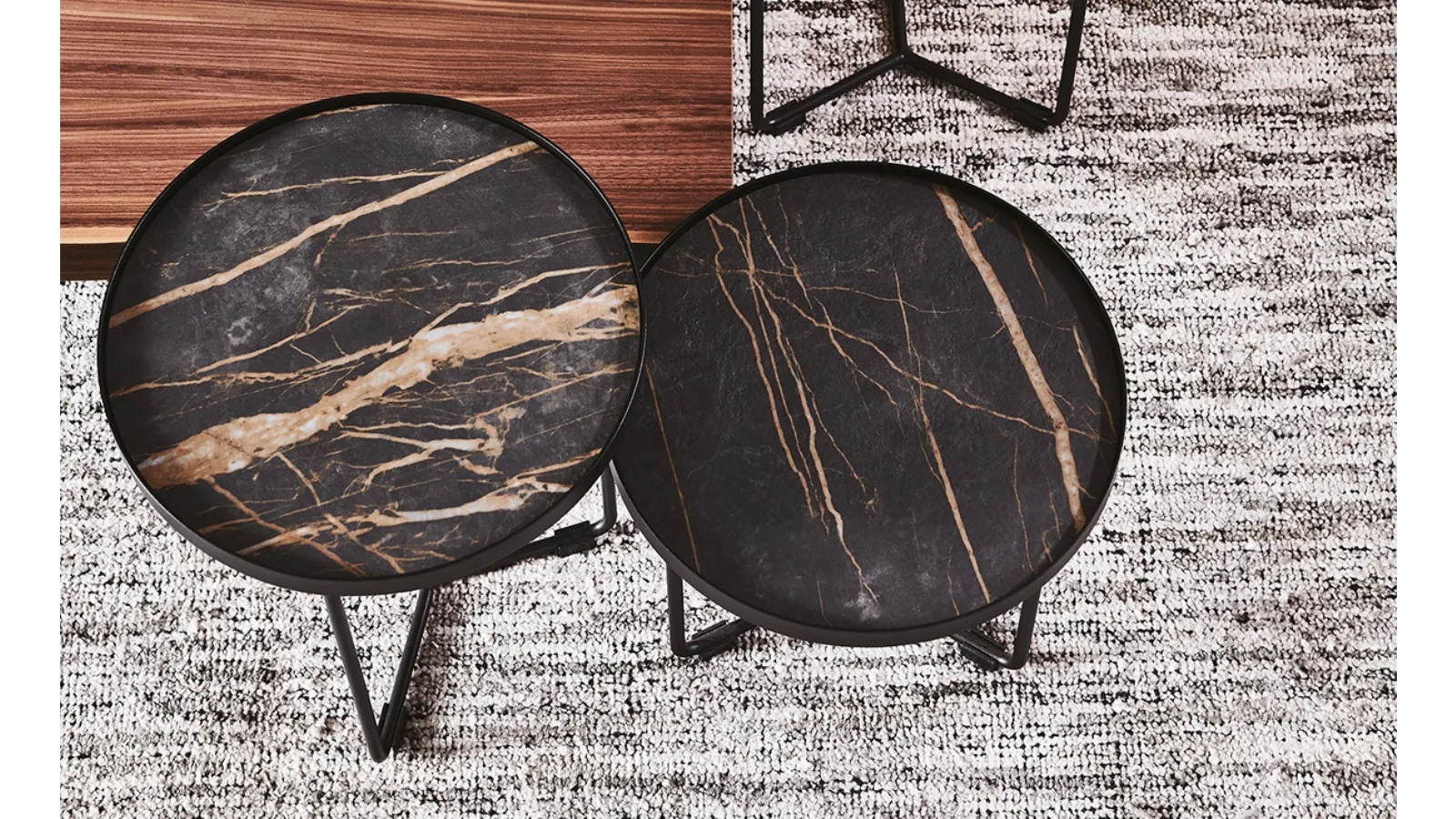 Coffee table with metal frame and Billy Keramik ceramic top by Cattelan Italia