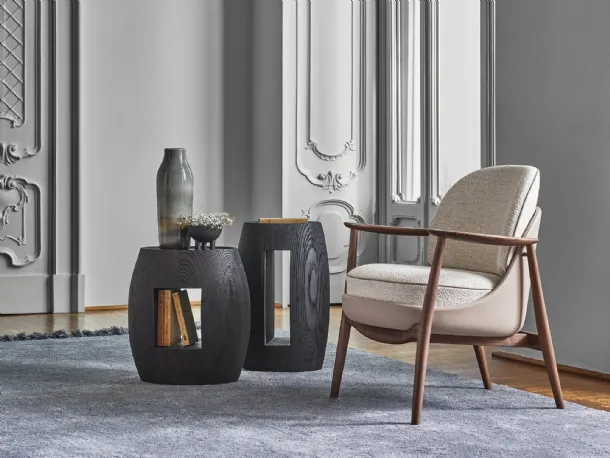 Bold side tables in Porada wood