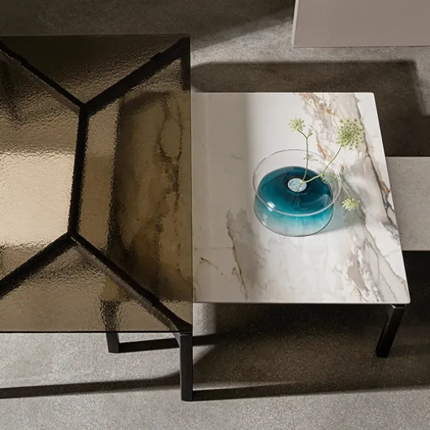 Bone side table in ceramic or glass by Sovet