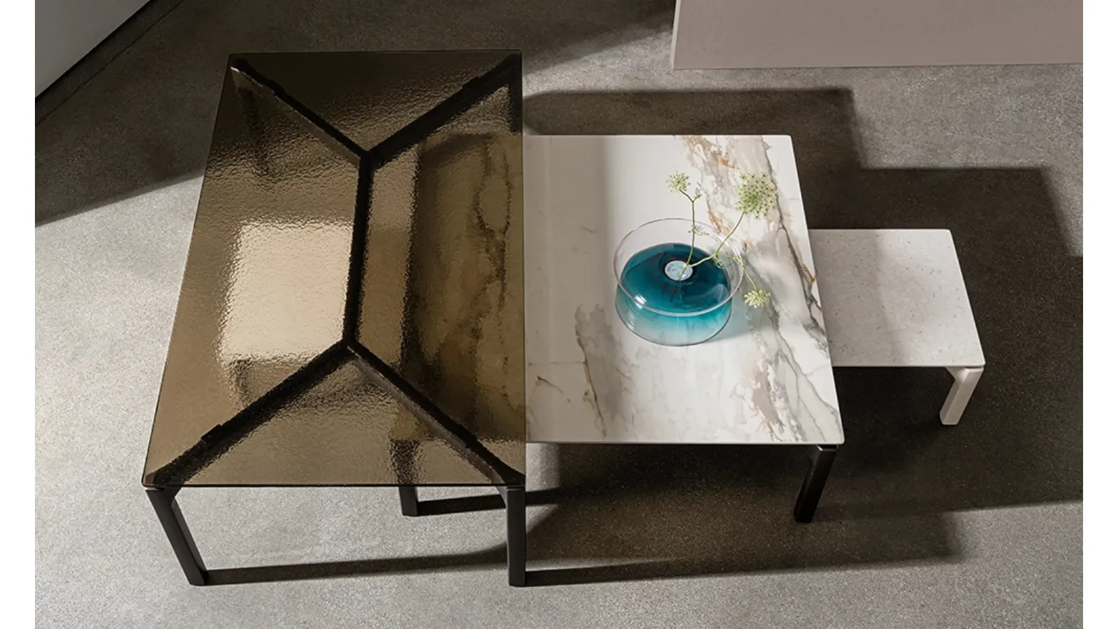 Bone side table in ceramic or glass by Sovet