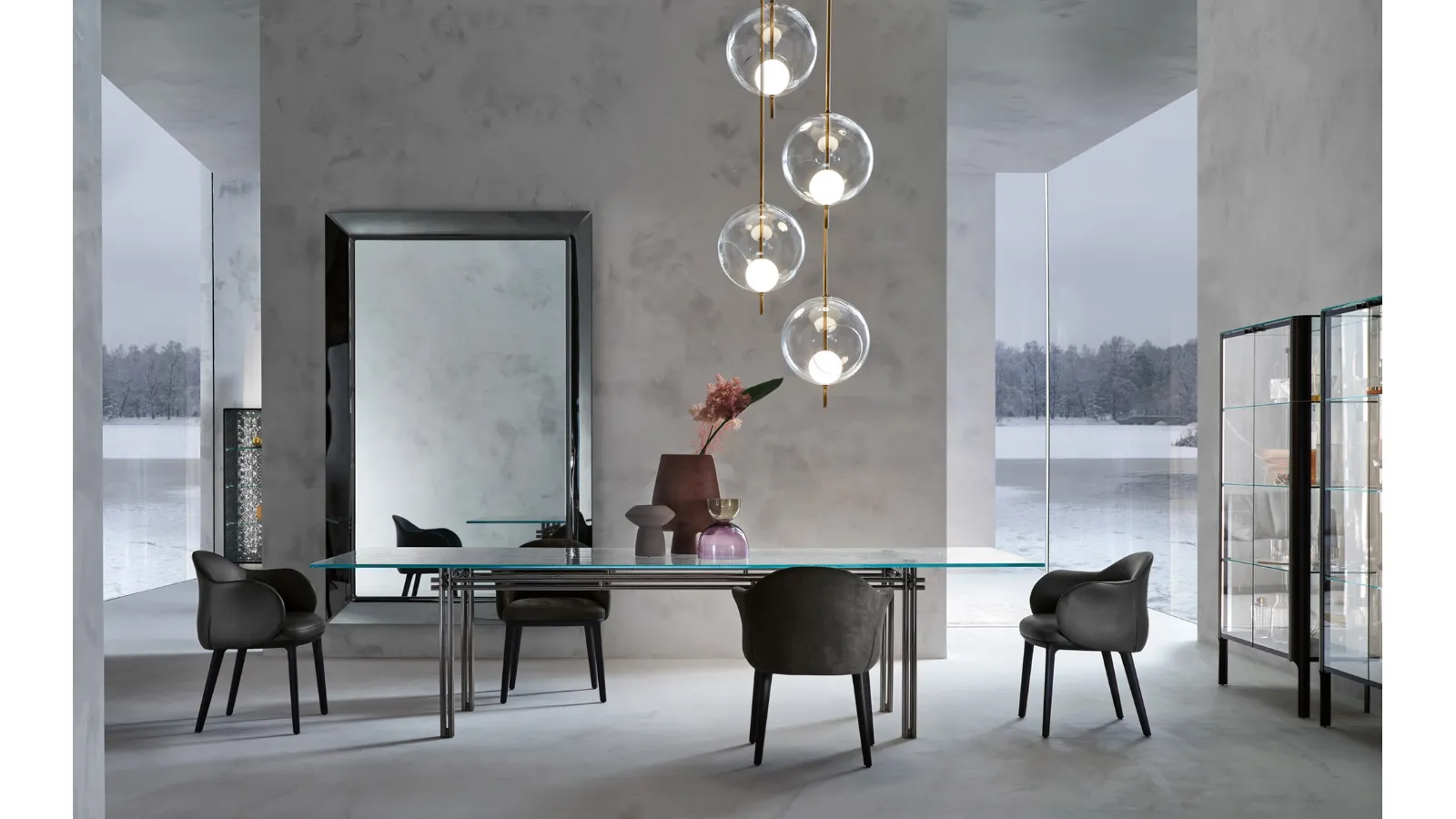 Caadre Mirror with Fiam glass frame