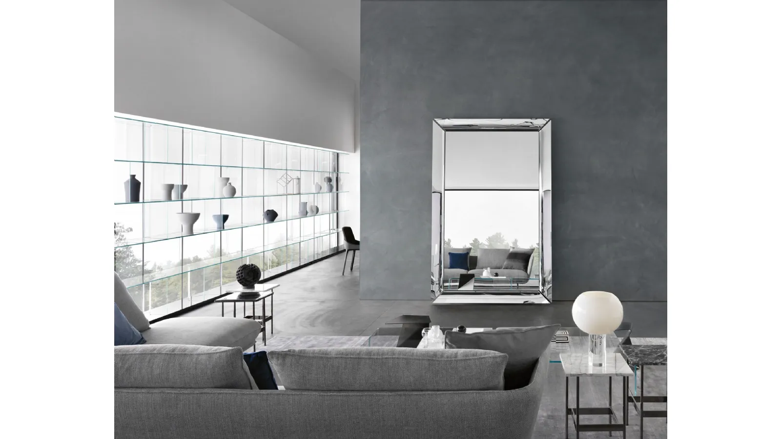 Caadre Mirror with Fiam glass frame