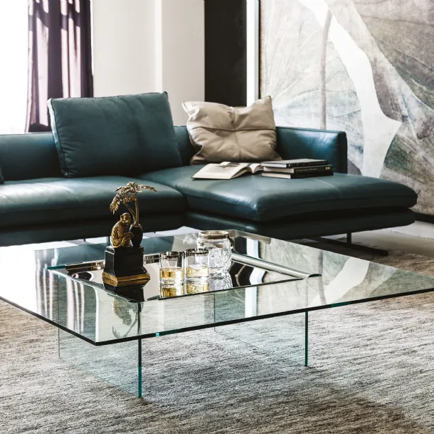 Carrè glass coffee table by Cattelan Italia