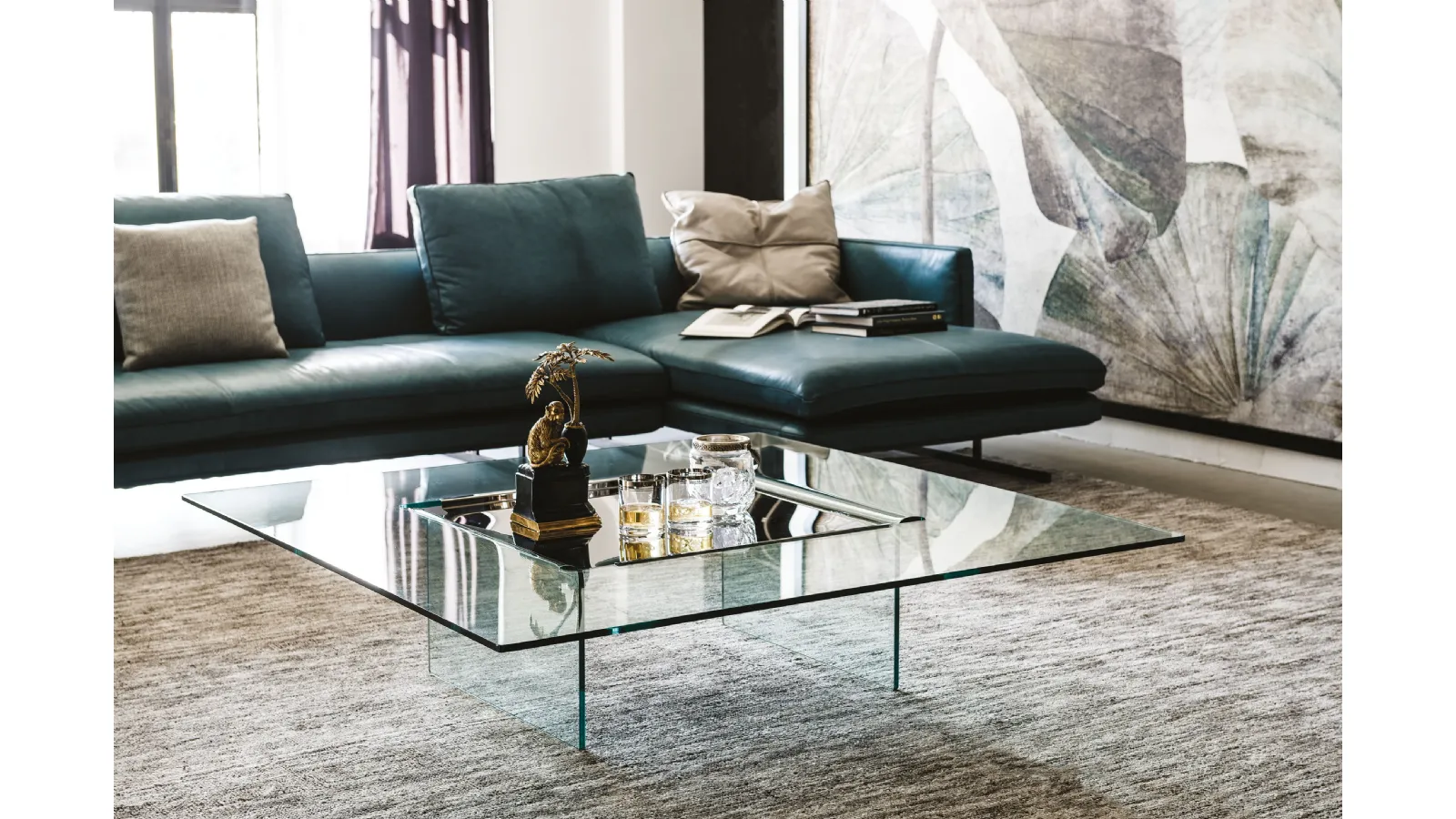 Carrè glass coffee table by Cattelan Italia