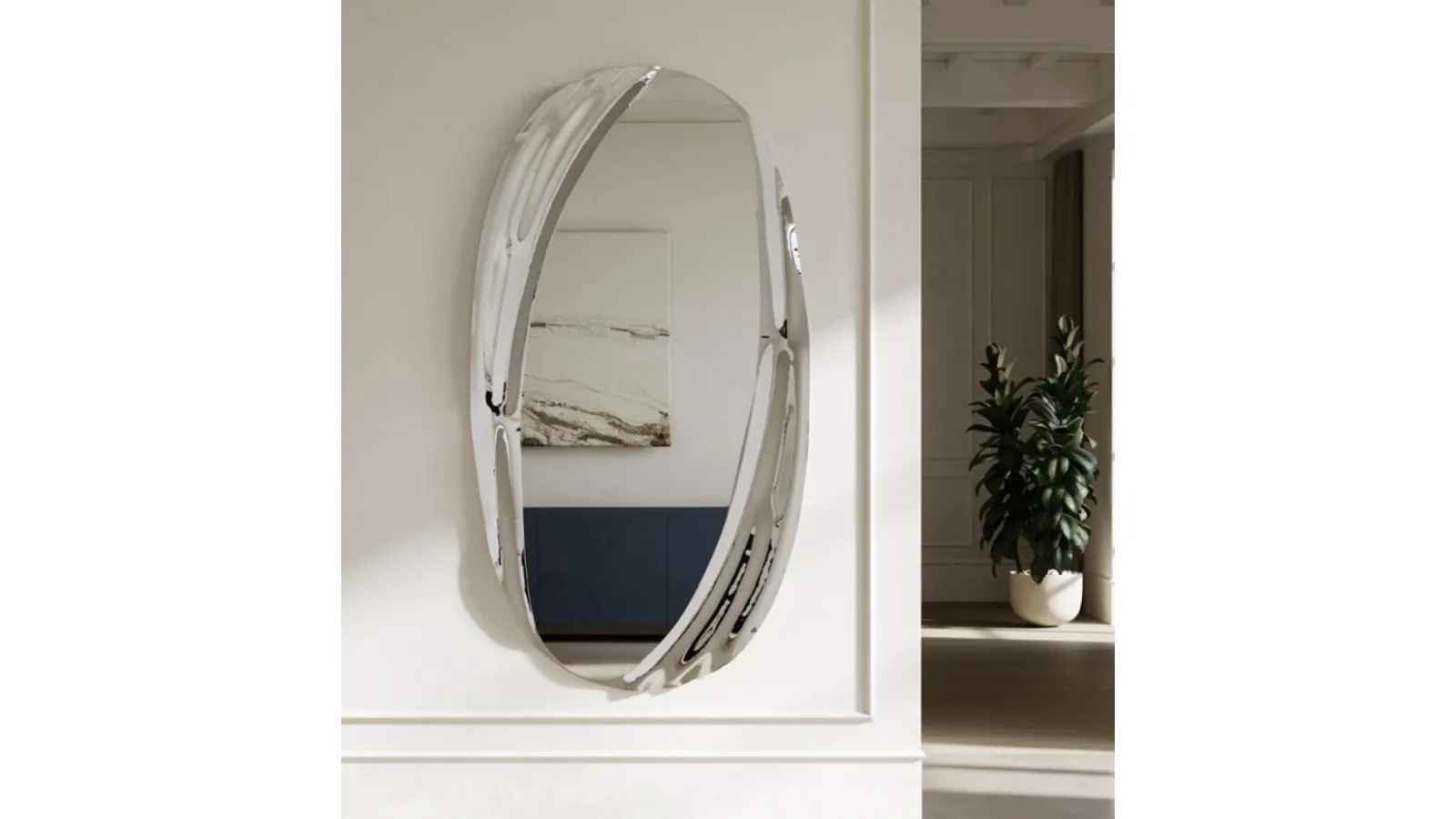 Carrara Mirror with Glass Frame by Eforma